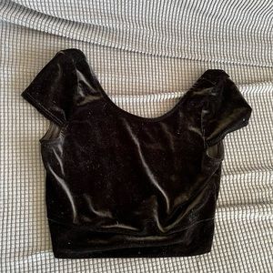 Black velvet crop top